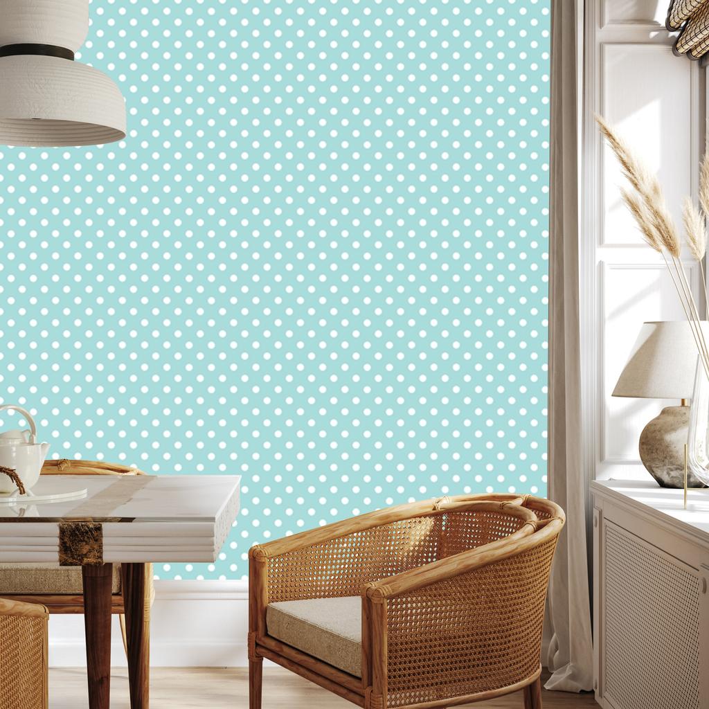 Celadon Dots Wallpaper, Celadon Center for Living Room and Bedroom 50x1000