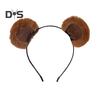 Повязка на голову с ушками бурундука, украшение в виде плюшевого медвежьего ушка, головной убор для девочки, эластичный дизайн, повязка на голову с животной тематикой, макияж, головной убор