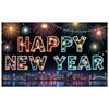 Eve Banner Polyester Material Happy New Year Banner Event Banner City Night Theme For Indoor Decoration Holiday Use Office Party
