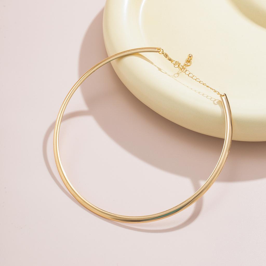 Elegant Simple Chunky Circle Torques Necklace for Women Trendy Choker Collar 2025 Fashion Jewelry on the Neck Accessories Female