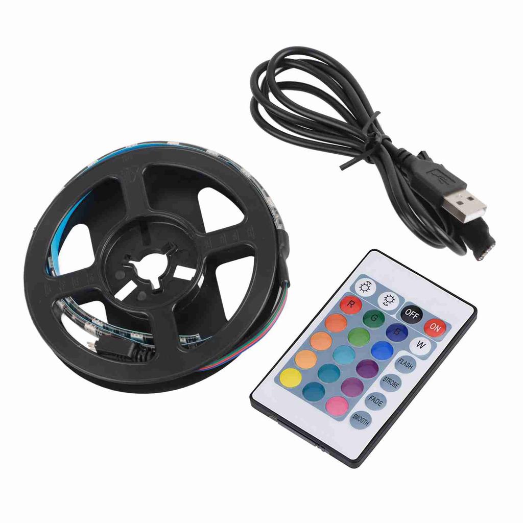 1,09 ярда 120 градусов USB RGB светодиодная лента водонепроницаемые вспышки дистанционный USB светодиод с 24-кнопочным пультом дистанционного управления