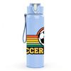 1PC Retro Striped Soccer Logo Print 750ml Color Plastic Sports Water Bottle Leakproof Flip Straw Lid Suitable for Sports Office Home Use