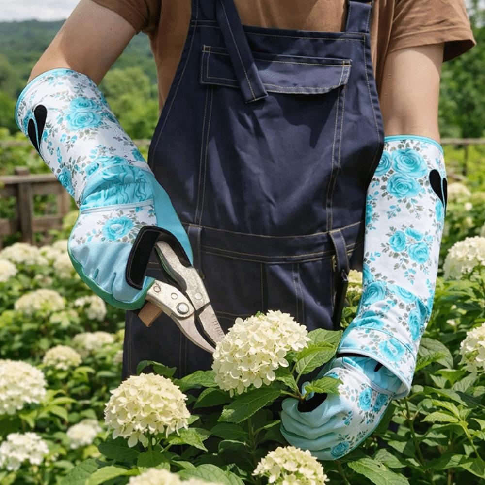 1 Pair Durable Long Gardening Gloves Anti-Puncture Rose Pruning Gloves Harvesting Chestnuts