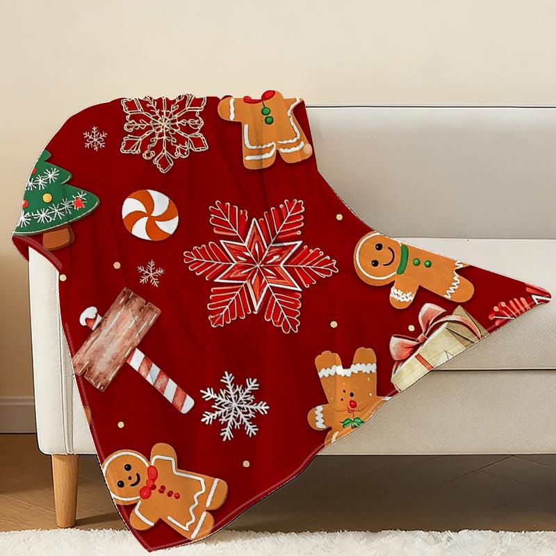 Christmas Flannel Throw Blanket – Lightweight, Soft & Warm Blanket for Winter Home Decor, Window Sill Decoration, Christmas Themed Cozy Indoor Use