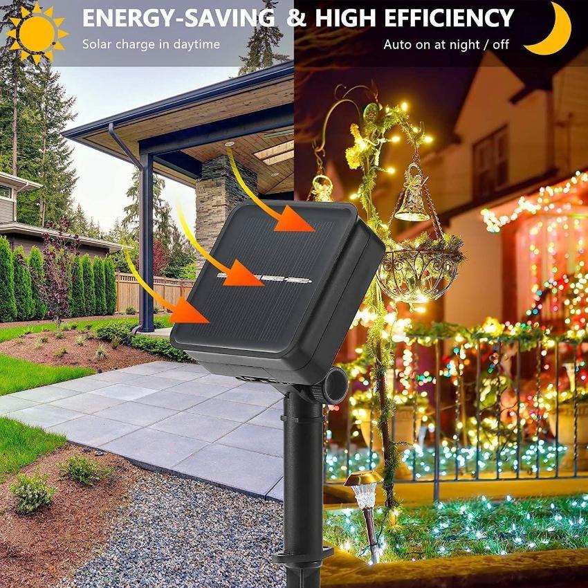 8-function Solar Led Copper Light String Outdoor Waterproof Courtyard Christmas Day Decorative Light String