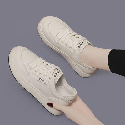 Женские кроссовки на платформе из натуральной кожи — весна/осень 2024 г., визуально увеличивающие рост, модная спортивная/повседневная обувь.