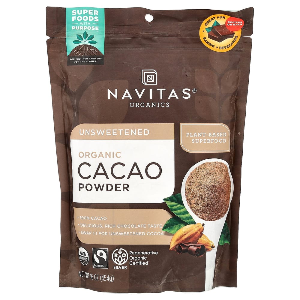Navitas Organics Какао-порошок 454г (16oz)