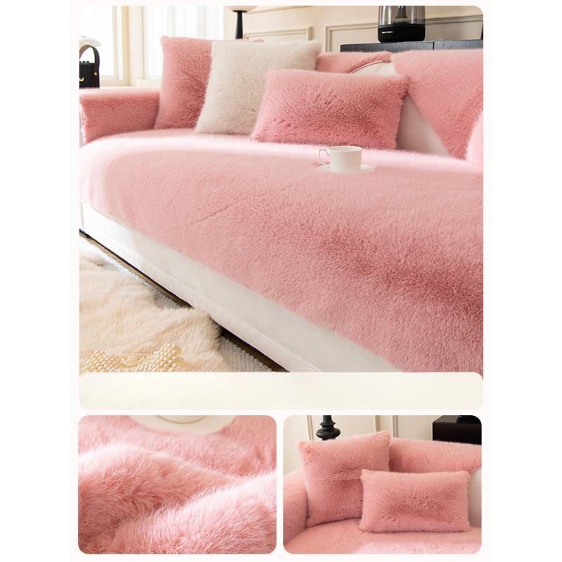 Sofa Cushion Winter Plush Cushion Thickened Light Luxury High-End Sofa Cover Full Covered