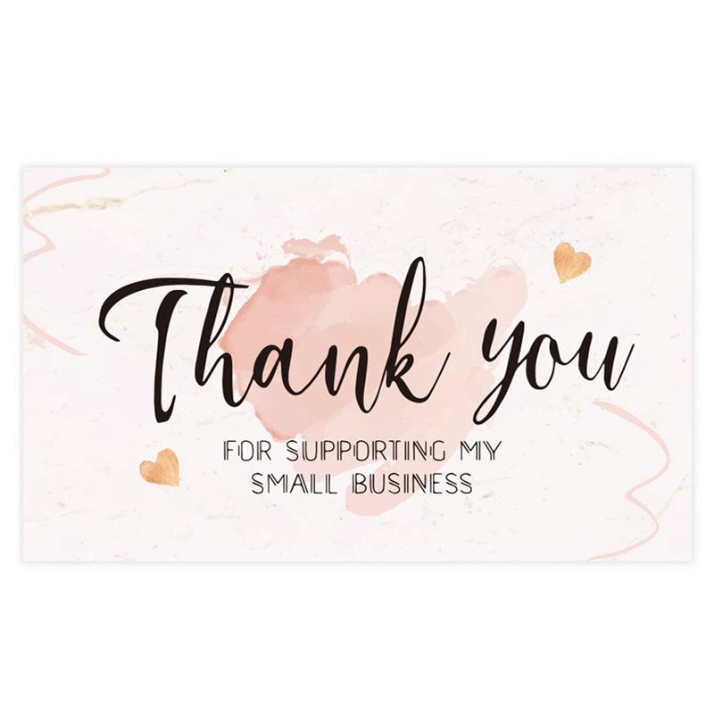 Black Thank You Greeting Cards, 50 Sheets/Pack
