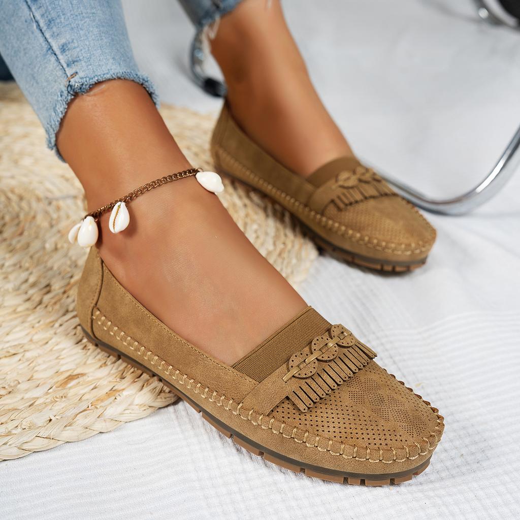 2025 New Women Flats Shoes Trend Slip On Loafers Casual Round Toe Flat Sneakers Women Breathable =Shallow Comfort Shoes Ladies