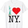 Я Очень Сердце Любовь Нью-Йорк NY Статуя Свободы Женская Футболка Винтажная Стиранная Повседневные Топы Футболки Графические Дышащие Уличная Одежда