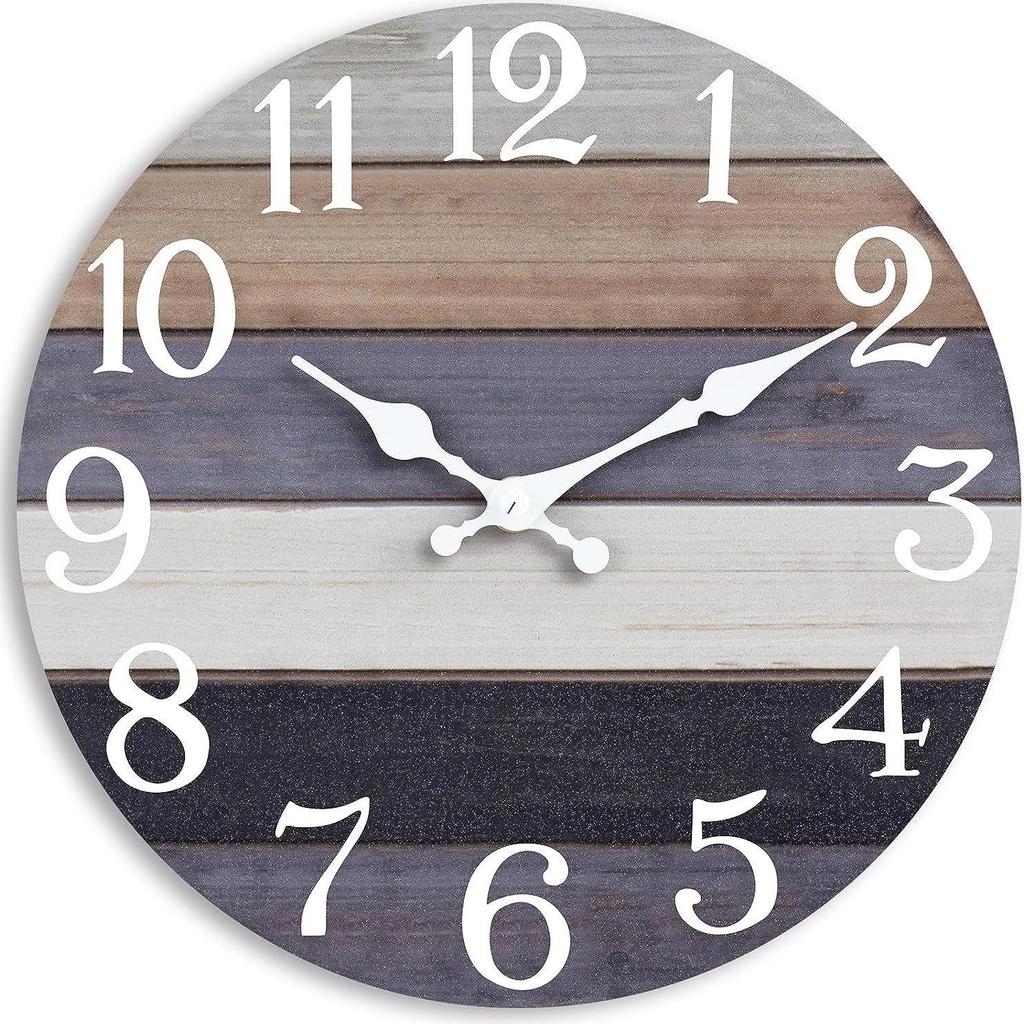 10-дюймовые бесшумные декоративные деревянные настенные часы для гостиной и спальни