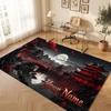 Space Cosmic Theme Crystal Velvet Floor Rug Personalized Custom Name Text Warm Carpet Home Decoration
