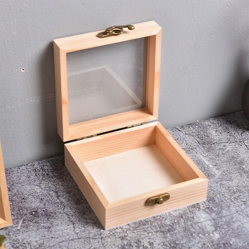 Personalizable Wooden Square Box for Crafts Gifts and Jewelry Storage