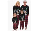 2023 Осенний Семейный Клетчатый Рождественский Пижамный Набор - Уютные Хлопковые Наряды для Родителей и Детей на Троих или Четверых