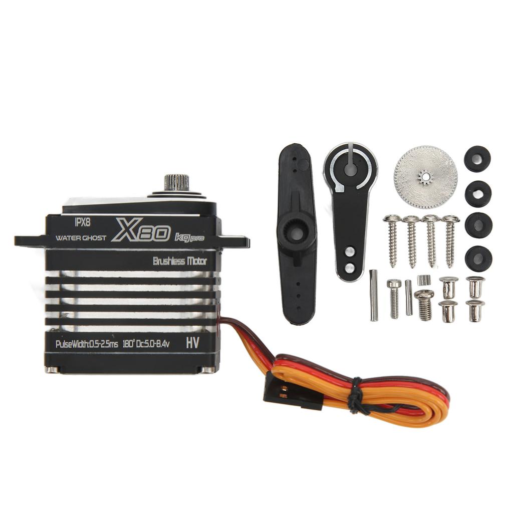 RC Car Servo Black 80KG High Torsion IPX8 Waterproof Brushless Motor Widely Used RC 80KG Servo for