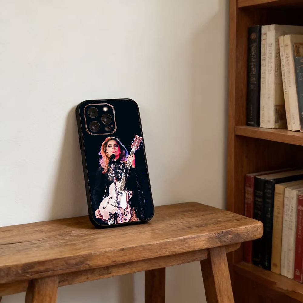 Чехол для телефона Singer L-Lady Gaga Mayhem для iPhone 17,16,15,14,13,12,11 Plus,Pro Max,XS, Мягкий силиконовый черный чехол