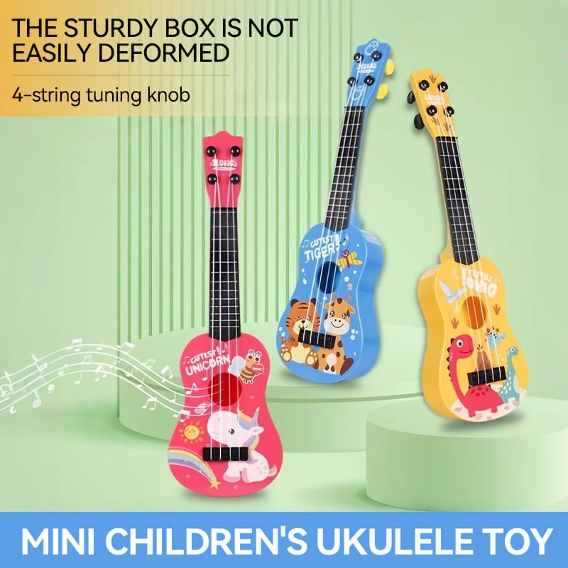 Mini Playable Ukulele Toy Guitar, Educational Musical Instrument for Boys and Girls, Puzzle Fun Party Birthday Christmas Halloween Gift
