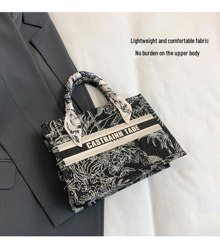 Женская модная сумка-тоут с принтом и шелковым платком – Вместительная, универсальная сумка для поездок на работу