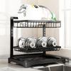 Dish Drainer Rack, Detachable 2 Tier Dish Draining Rack and Drain Board Set for Kitchen Counter