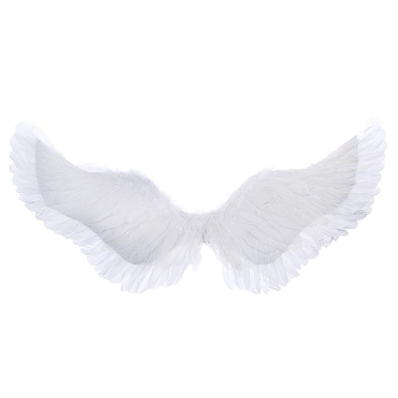 Swallow Shape White Angel Feather Wings With Elastic Straps For Kids Party Decor