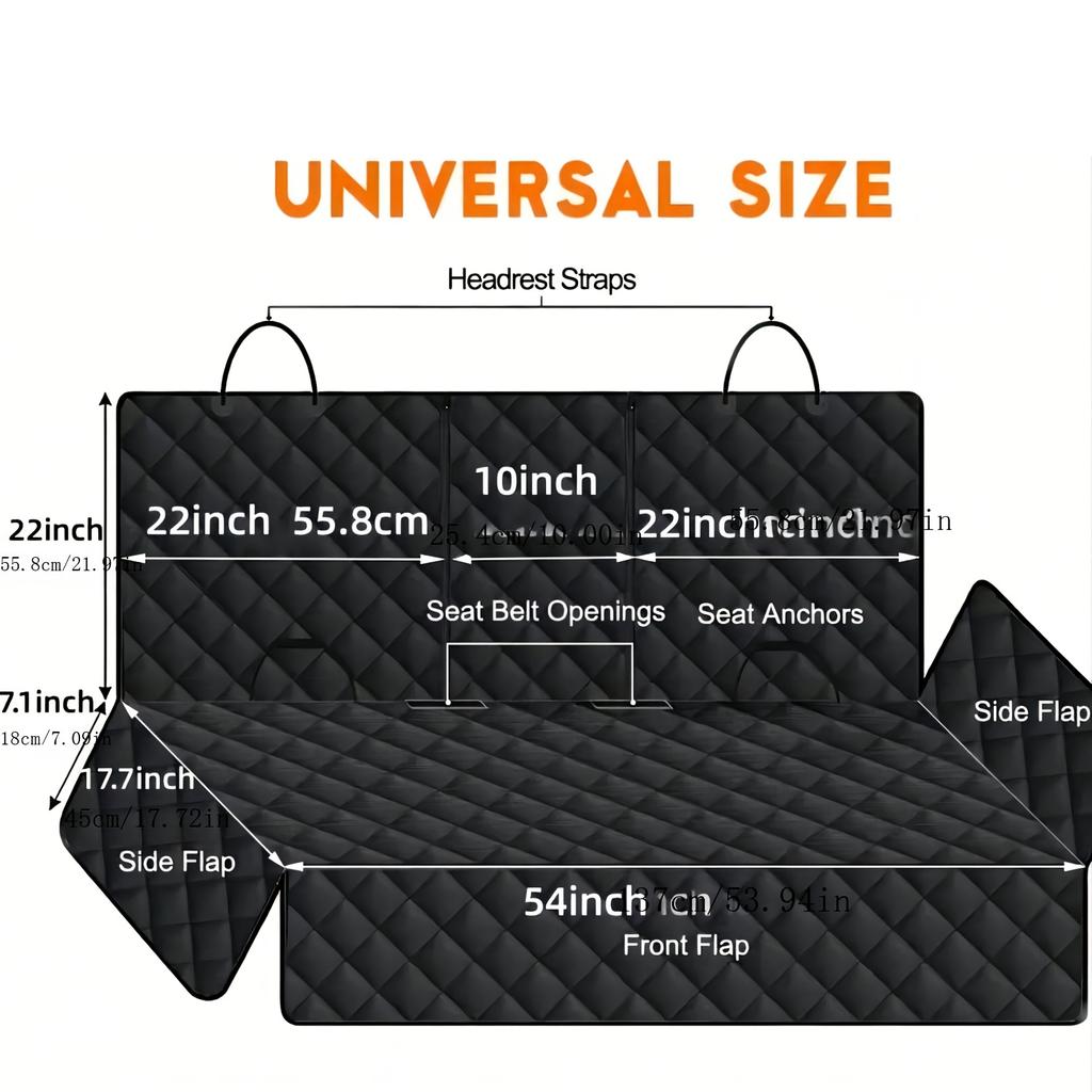 Premium Waterproof Dog Car Seat Cover Scratch Resistant Non Slip Pet Protector Washable Fur Mud Protection Fits Car Armrests