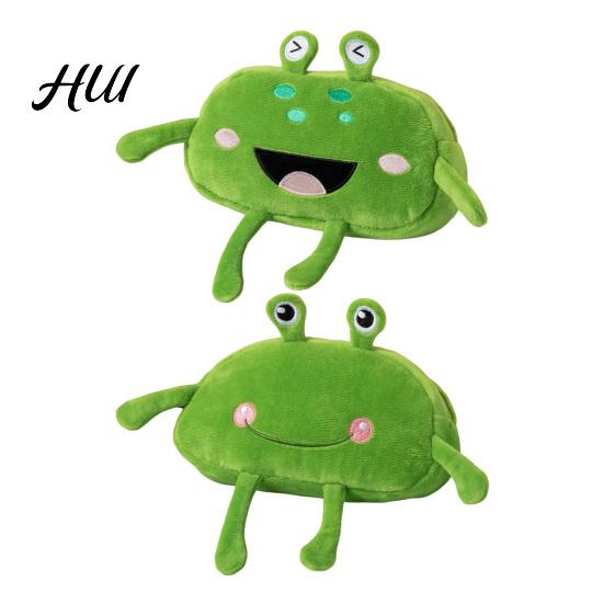 Plush Frog Pencil Case Stuffed Pen Case, Funny Bag, Fluffy Storage Pouch, Squeeze Stress Relief Toy Large Capacity Zipper Bag for Boys Girls,