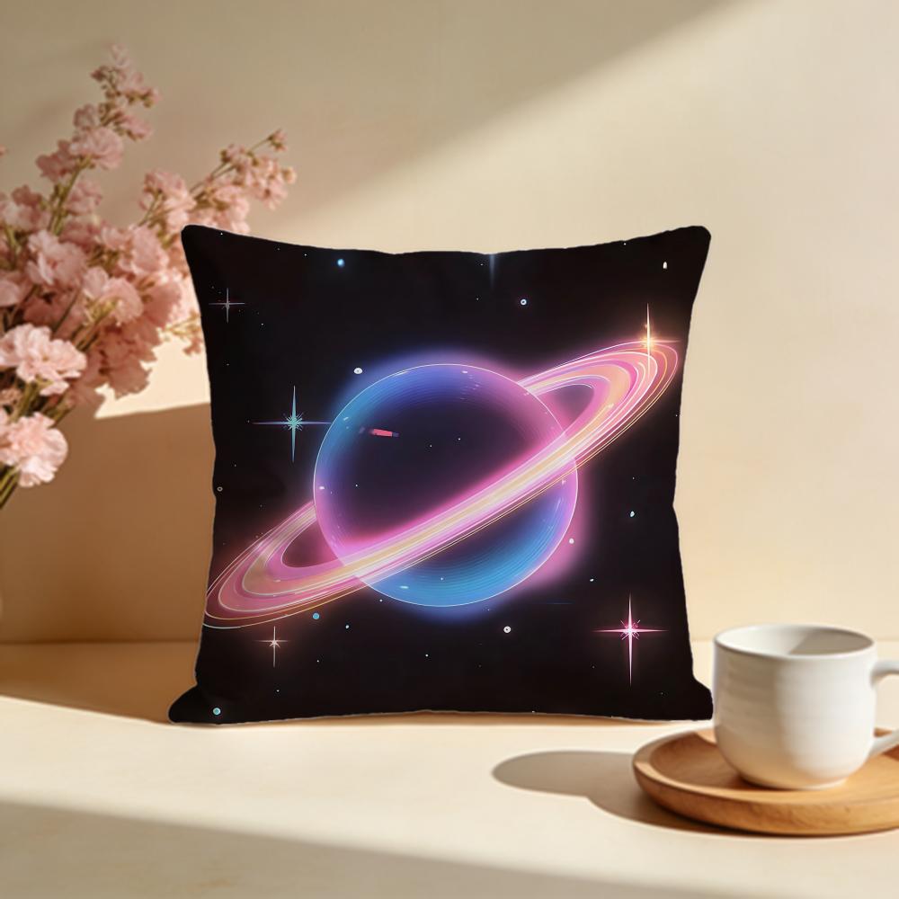 Whimsical Cartoon Planet Cushion Cover Soft Pillow Cases for Home Bedroom Living Room Sofa