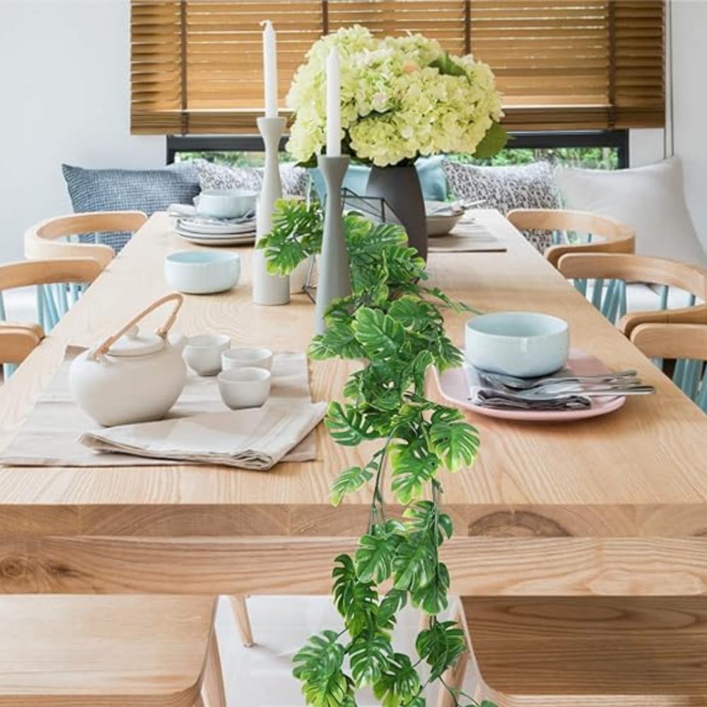1Pc 1.8m Monstera Leaf Vine Artificial Plant Faux Plants Fake Plants Plastic Hanging Vine Fake Monstera Vine Fake Hanging Green Plants Indoor Ornament