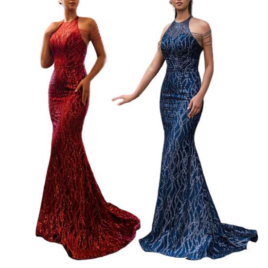 Леди Нижние Юбки Плюс Размер Вечернее Платье Блестки Холтер Элегантное Облегающее Платье Без Бретелек С Открытыми Плечами для Свадьбы