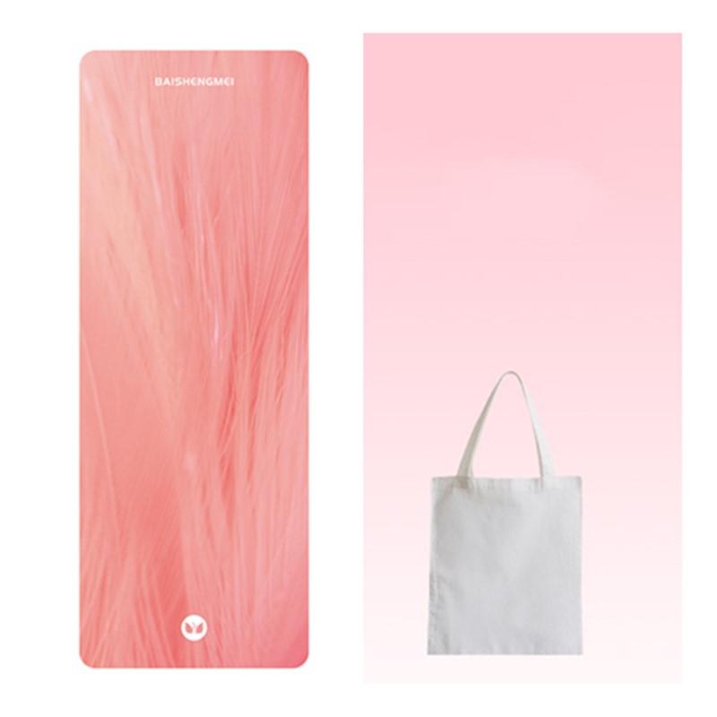 Коврик для йоги с принтом из натурального каучука и бархатной поверхностью. Тонкий нескользящий портативный складной напольный коврик, впитывающий пот. Фитнес-упражнения. Моющийся напольный коврик.