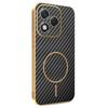 For Honor 400 Lite 5G Phone Case Carbon Fiber Textured Electroplated TPU Back Cover