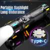 New High Power Led Flashlight Portable Zoom Torch Light USB Rechargeable Flashlights Tactical Lantern Strong Light Fishing Lamp