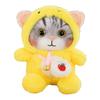 Cat Plush Toy Lovely Bell Soft Colorful Fuzzy Stuffed Cat Plush Toy for Children Birthday Yellow