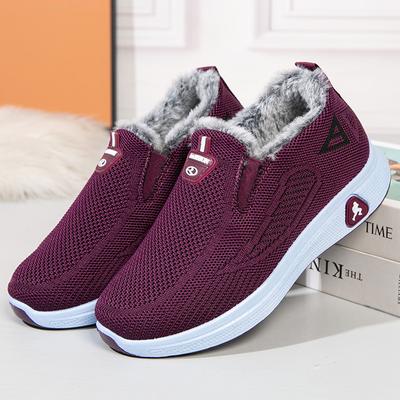 Зимние ботинки для женщин, нескользящие мокасины с подкладкой из искусственного меха, удобные короткие ботинки до щиколотки, женские повседневные теплые кроссовки для бега и тренировок