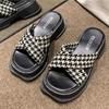 Новые шлепанцы на толстой подошве для женщин в стиле ретро с квадратной головкой, модные женские пляжные туфли