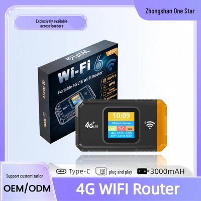 Портативный автомобильный Wi-Fi роутер Hotspot 4G WiFi6 с аккумулятором 3000 мАч и экраном (MF967B)