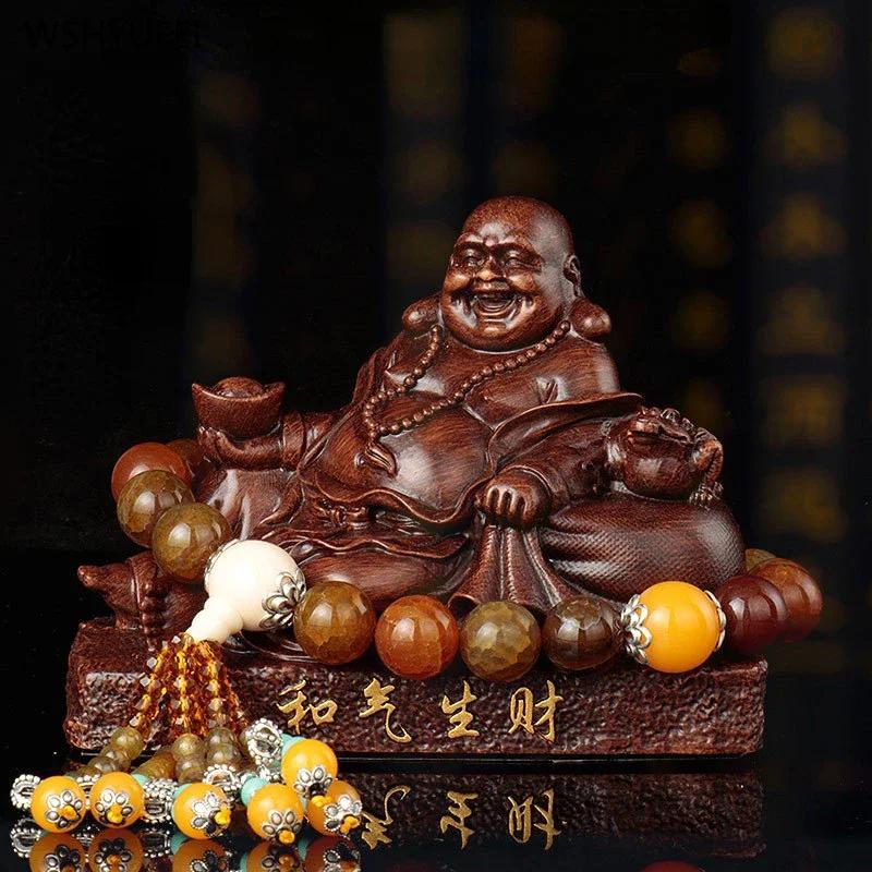 Home Decoration Accessories Resin Handicrafts Car Ornaments The Maitreya Buddha Statue In the Car Attracts Wealth 1pcs Gift