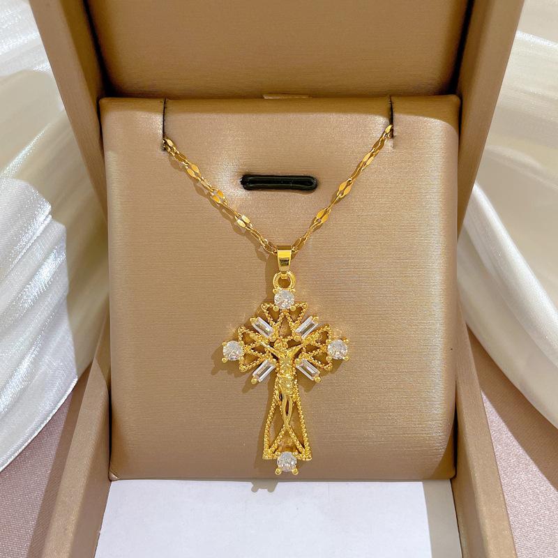 Тяжелая промышленность Преувеличенное микро-инкрустированное гальваническое покрытие из настоящего золота Ожерелье Женская цепочка на ключицу с бусинами для переноса и украшениями