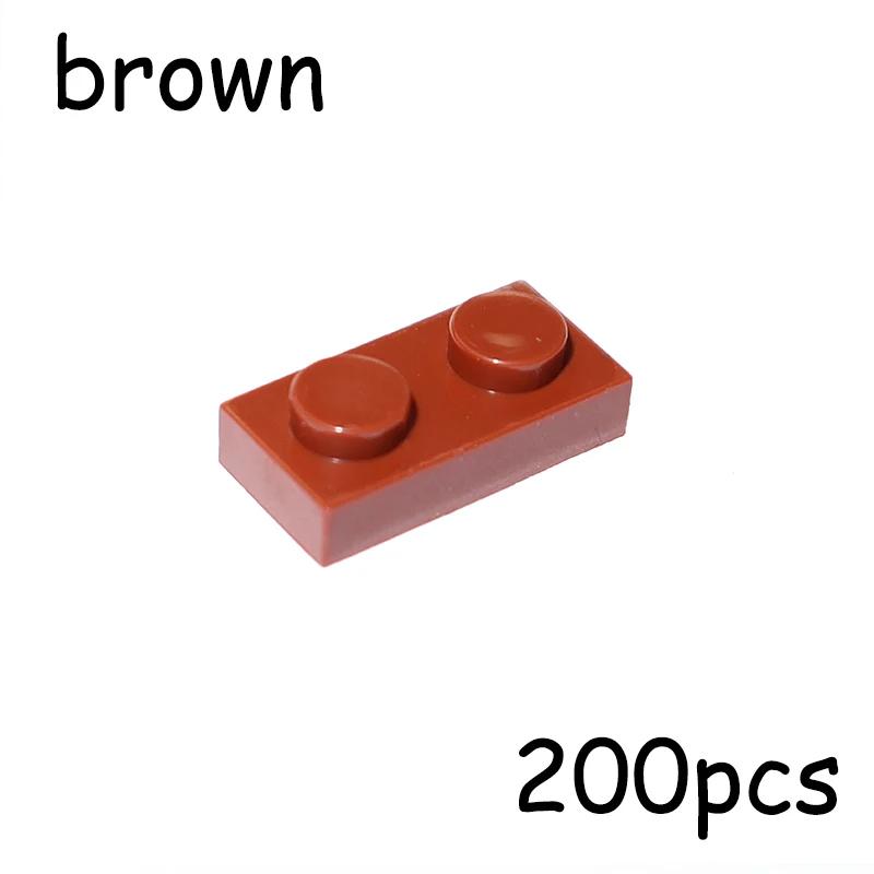 200 шт. Конструктор DIY Фигурки Кирпичики 1*2 Частицы для Сборки MOC 3023 Тонкая Пластина 1x2 Точки Образовательная Креативная Игрушка для Детей