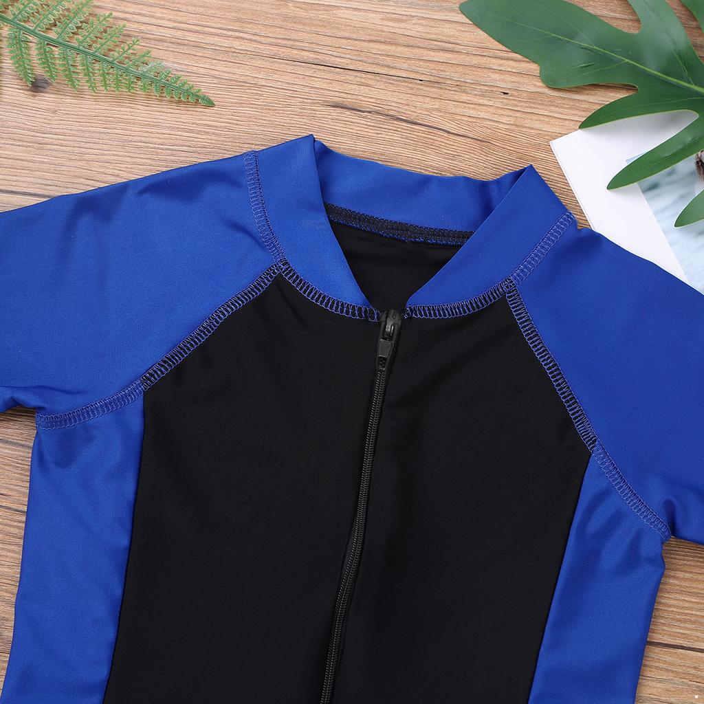 Купальный костюм унисекс для мальчиков и девочек с короткими рукавами и молнией, купальник Rash Guard