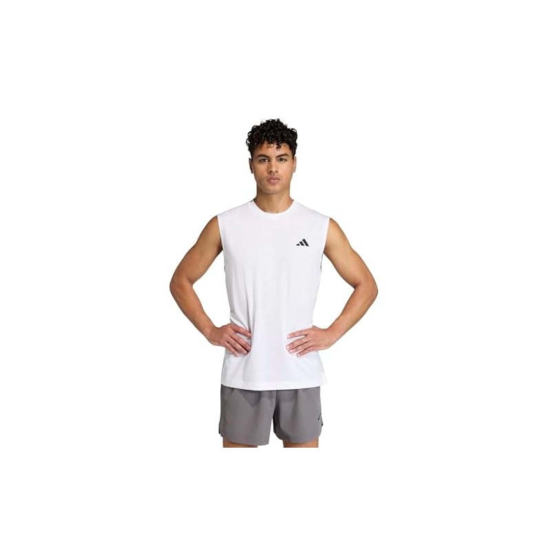 [Adidas] Футболка без рукавов WO-ES FR Мужская LOG28 Белый (KD5424) M