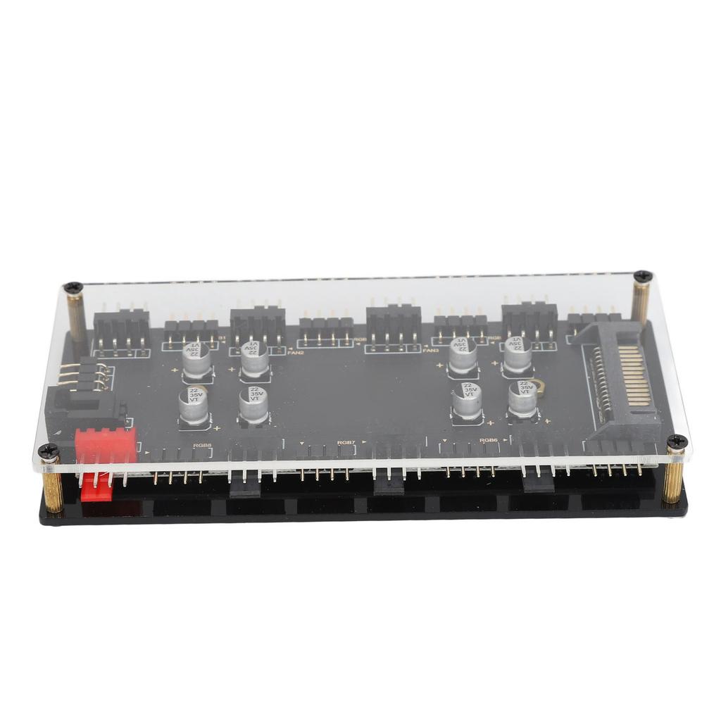 Профессиональный ARGB PWM хаб 12V 4PIN 2 в 1 с диммированием RGB, PWM регулировкой скорости в зависимости от температуры, 8 портов для компьютера