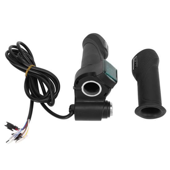 Одна пара руля дроссельной заслонки для электрического велосипеда с большой головкой, синий экран, 12 В - 99 В, ручка дроссельной заслонки для езды на велосипеде