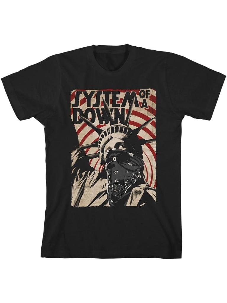 Футболка с логотипом группы System of a Down и Статуей Свободы