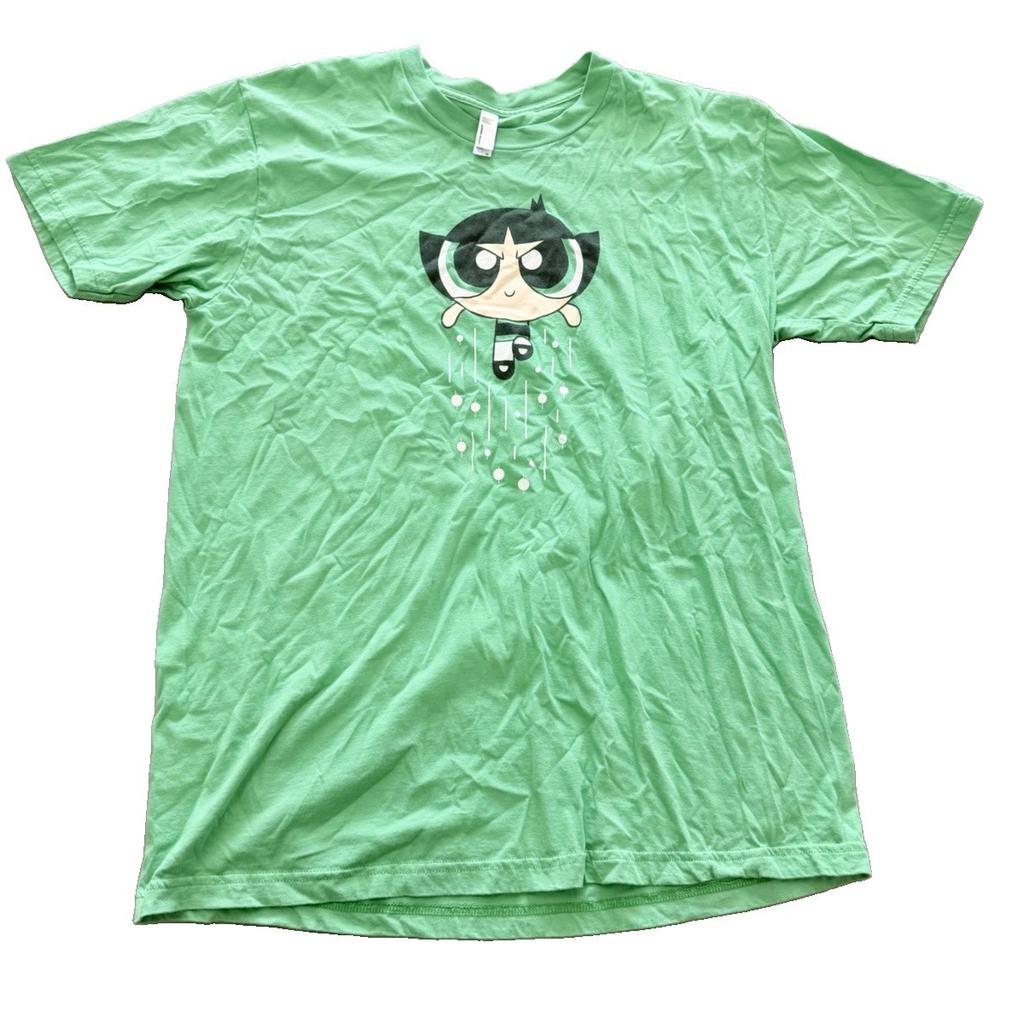 Powerpuff Girls Buttercup T Shirt XL Green American Apparel Cartoon Network Y2K Unisex T-Shirt