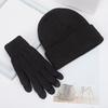 Winter Warm Knitted Gloves And Hat Set for Men And Women Soft Skull Cap And Touch Screen Gloves Set for Cold Weather