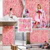 3D Flowers Wall Panel 15.7 * 15.7inch Artificial Flower Wall Background Silk Rose Mat for Home Party Wedding Backdrop Decor