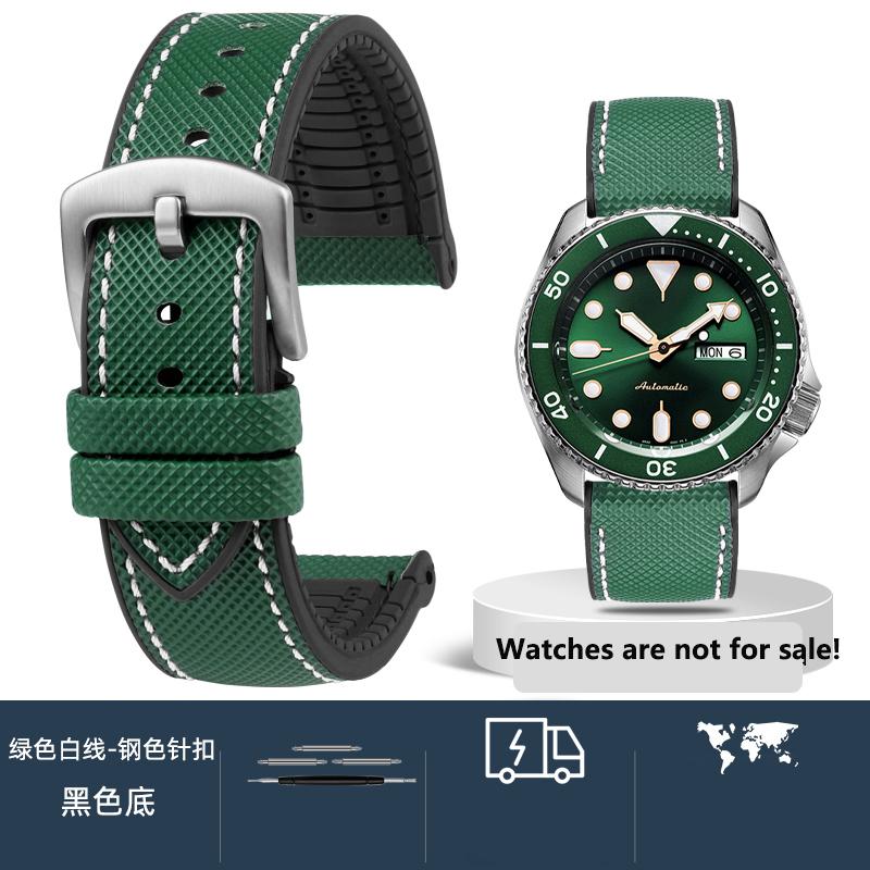 20 мм 21 мм 22 мм 23 мм 24 мм Унисекс Высококачественный нейлоновый ремешок с резиновой нижней частью Водонепроницаемый ремешок для часов для любой марки часов Мужской браслет