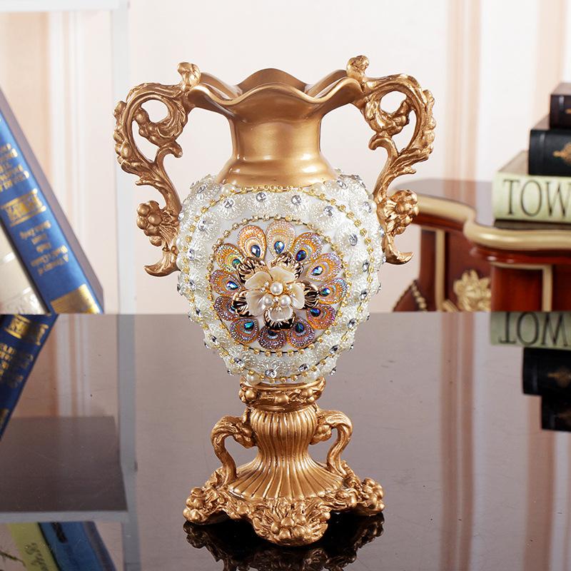 Европейский роскошный алмазный смоляной ваза украшение цветочная композиция для дома журнальный столик мебель украшение для телевизора тумба офисные поделки